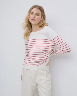 YERSE Jersey básico rayas naranja Fashion