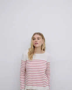 YERSE Jersey básico rayas naranja Fashion