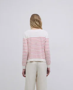 YERSE Jersey básico rayas naranja Fashion