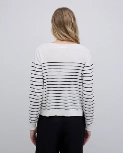 YERSE Jersey básico rayas negro Hot