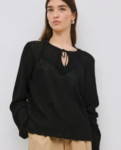 YERSE Jersey calado lazo negro Hot