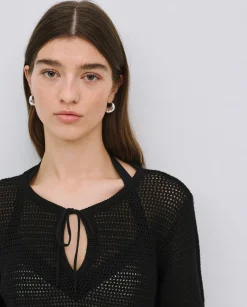 YERSE Jersey calado lazo negro Hot