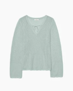 YERSE Jersey calado lazo verde claro Clearance