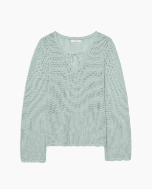 YERSE Jersey calado lazo verde claro Clearance