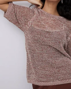 YERSE Jersey calado terracota Outlet