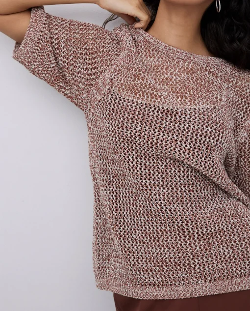 YERSE Jersey calado terracota Outlet