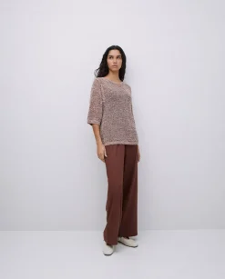 YERSE Jersey calado terracota Outlet
