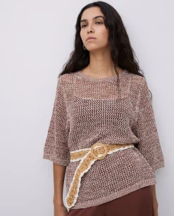 YERSE Jersey calado terracota Outlet