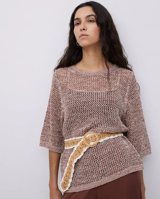 YERSE Jersey calado terracota Outlet