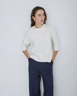 YERSE Jersey con cashmere manga 3/4 crudo Fashion