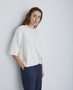 YERSE Jersey con cashmere manga 3/4 crudo Fashion