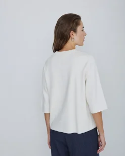 YERSE Jersey con cashmere manga 3/4 crudo Fashion