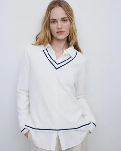 YERSE Jersey cuello pico crudo Hot