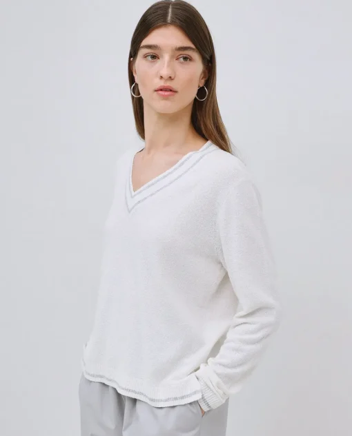 YERSE Jersey cuello pico gris Hot