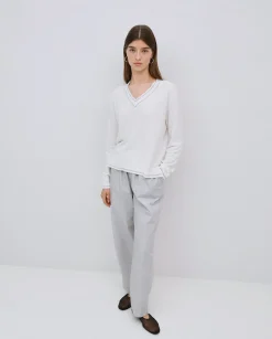 YERSE Jersey cuello pico gris Hot