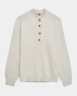 YERSE Jersey de punto con botones crudo New