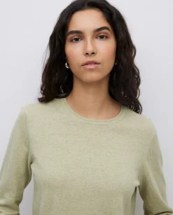 YERSE Jersey escote redondo algodón orgánico verde claro Outlet