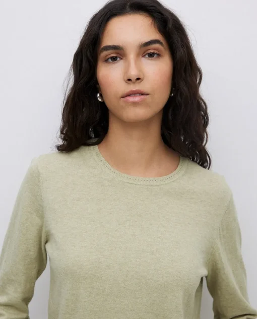 YERSE Jersey escote redondo algodón orgánico verde claro Outlet