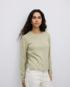 YERSE Jersey escote redondo algodón orgánico verde claro Outlet