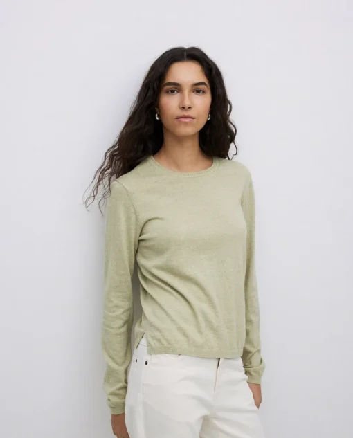 YERSE Jersey escote redondo algodón orgánico verde claro Outlet