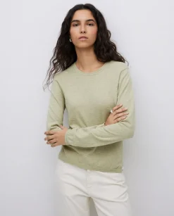 YERSE Jersey escote redondo algodón orgánico verde claro Outlet