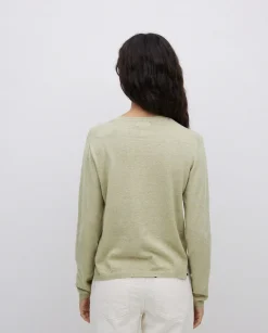 YERSE Jersey escote redondo algodón orgánico verde claro Outlet