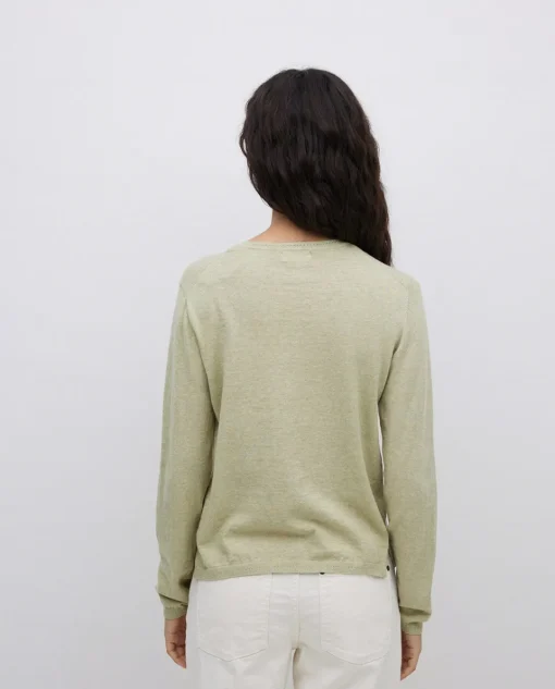 YERSE Jersey escote redondo algodón orgánico verde claro Outlet