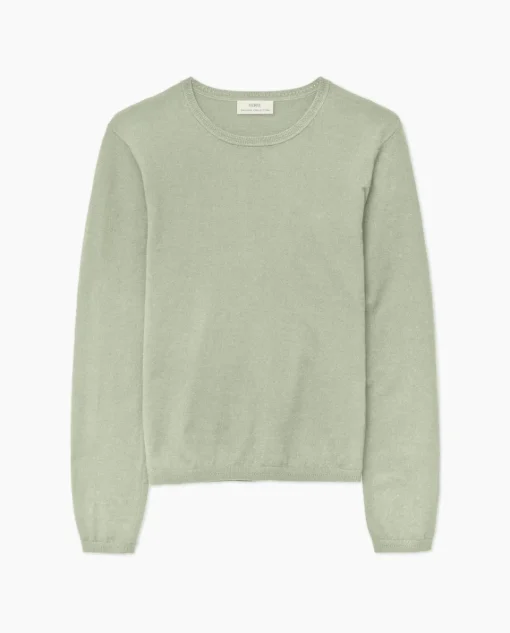 YERSE Jersey escote redondo algodón orgánico verde claro Outlet