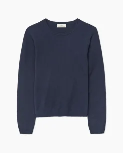 YERSE Jersey escote redondo algodón orgánico azul oscuro Outlet