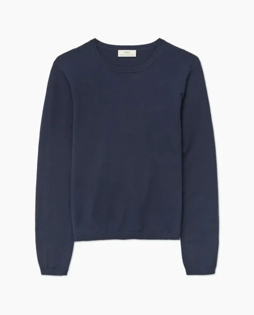 YERSE Jersey escote redondo algodón orgánico azul oscuro Outlet