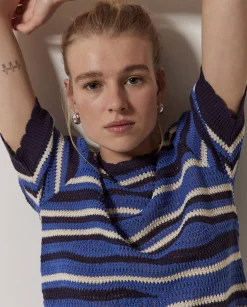YERSE Jersey punto manga corta azul Best