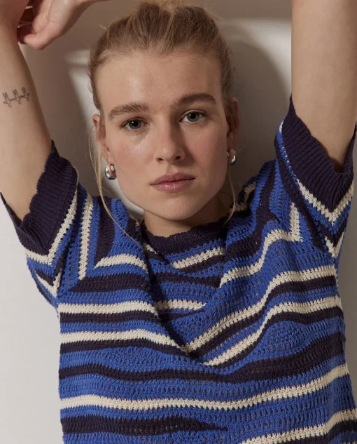 YERSE Jersey punto manga corta azul Best