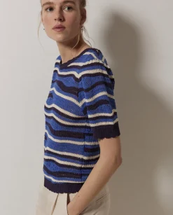YERSE Jersey punto manga corta azul Best