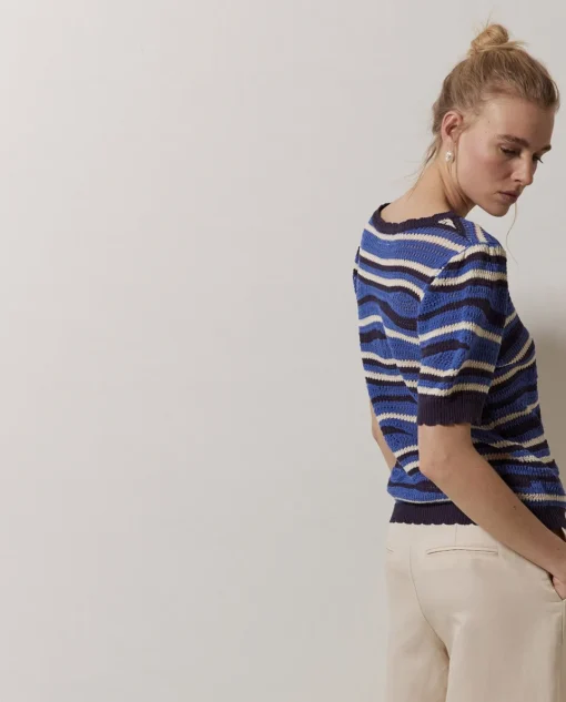 YERSE Jersey punto manga corta azul Best
