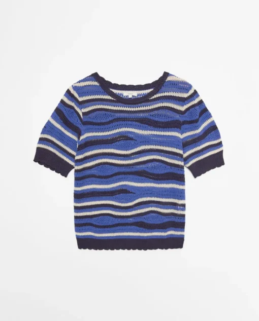 YERSE Jersey punto manga corta azul Best