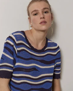 YERSE Jersey punto manga corta azul Best