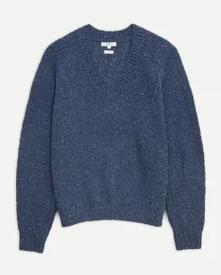 YERSE Jersey tejido lino y seda azul oscuro Outlet