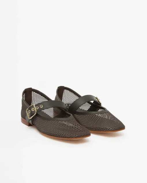 YERSE Manoletinas rejilla chocolate Discount