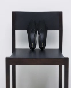 YERSE Manoletinas tejido red negro New