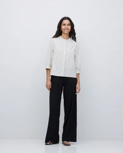 YERSE Pantalones algodón cintura elástica negro Hot