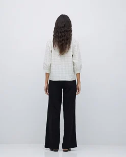 YERSE Pantalones algodón cintura elástica negro Hot