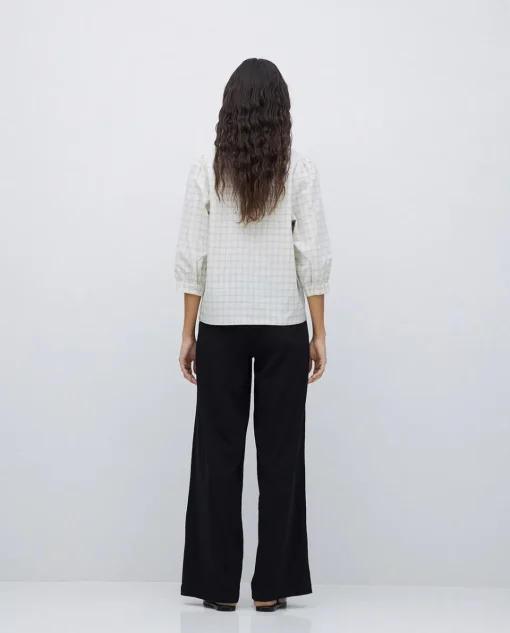 YERSE Pantalones algodón cintura elástica negro Hot