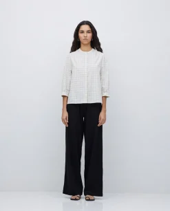 YERSE Pantalones algodón cintura elástica negro Hot