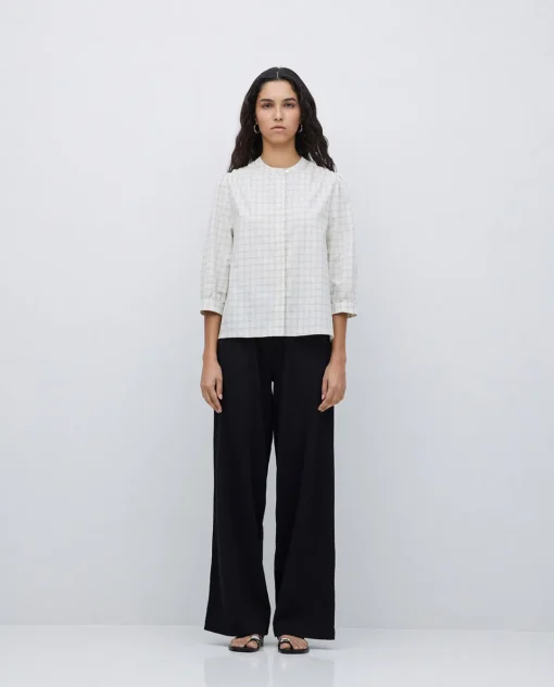 YERSE Pantalones algodón cintura elástica negro Hot