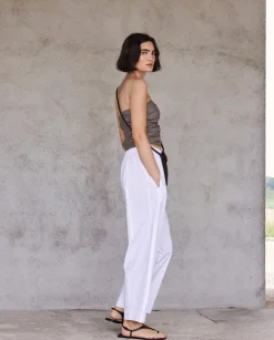 YERSE Pantalones balloon fit 100% algodón blanco Hot