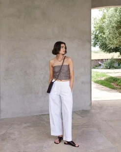 YERSE Pantalones balloon fit 100% algodón blanco Hot