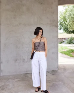 YERSE Pantalones balloon fit 100% algodón blanco Hot