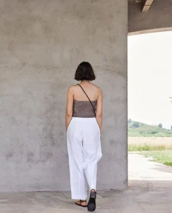 YERSE Pantalones balloon fit 100% algodón blanco Hot