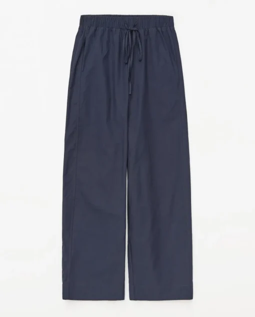 YERSE Pantalones balloon fit 100% algodón azul oscuro New