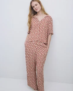YERSE Pantalones cropped terracota Hot